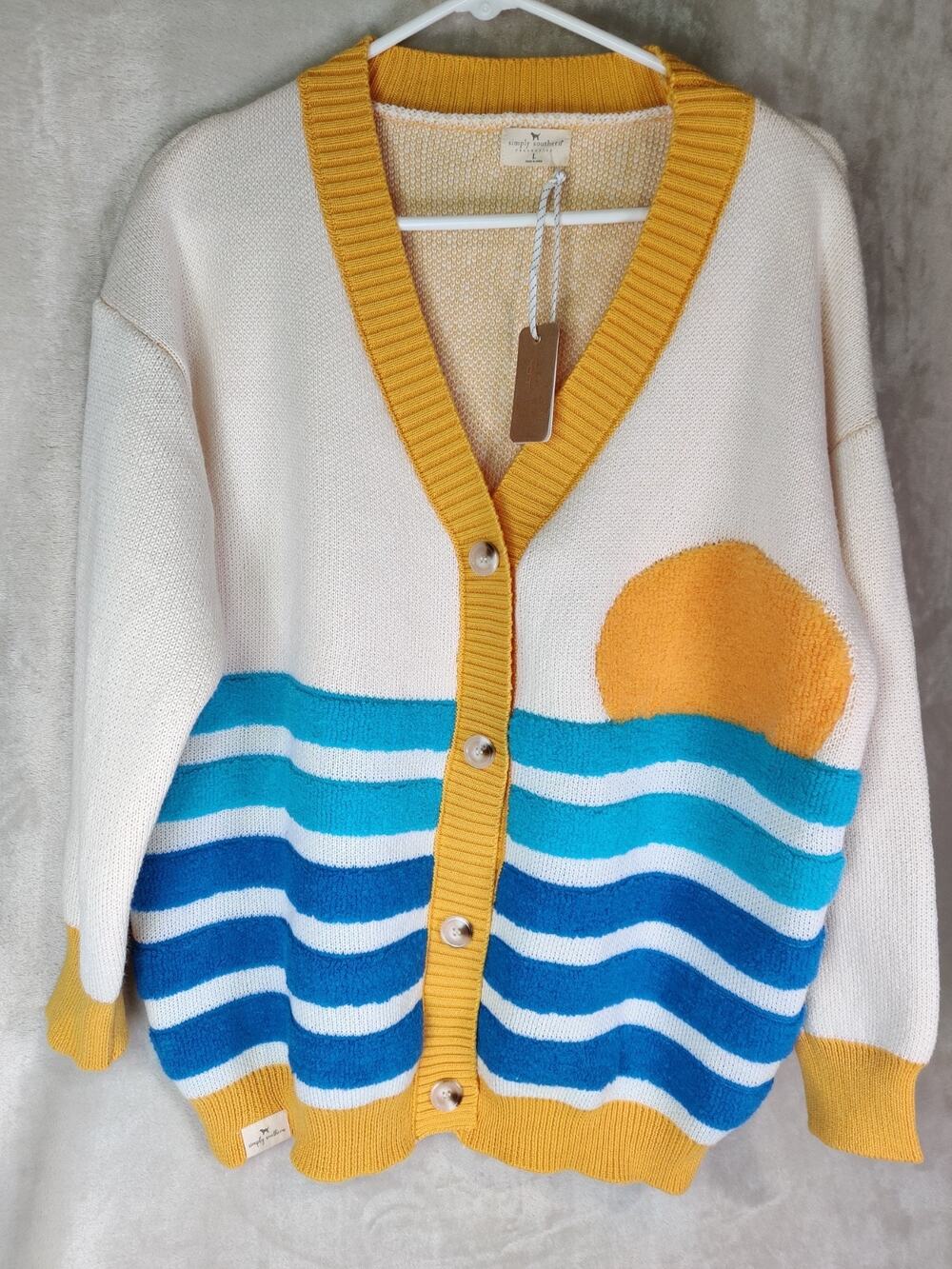 Simply Southern Cardigan Sweater Sun and Sea Size Large NWT